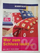 Karstadt Werbeprospekt 2002 - SSV Schlussverkauf: Bett-, Tischwäsche  .. Sammler