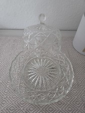 Elegante Glasglocke mit Teller – Vintage-Stil, ca. 19 cm Durchmesser
