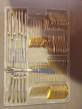 Vergoldetes Besteck 24karat Solingen Besteckset 12 Personen