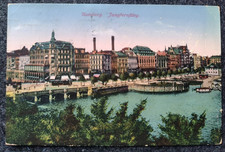 alte Lithografie Postkarte 1922 Hamburg Jungfernstieg gelaufen