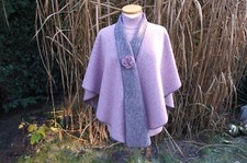 Damen Woll-Wende Cape / Poncho