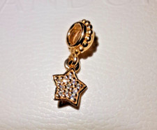 Neuen Pandora Charm 750808D Pave Stern 14K Gold mit 18 Diamaten