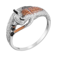 Sterling silver enamel - sterling, finger