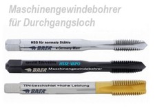 Maschinengewindebohrer BAER metrisch M2 - M16 Gewindebohrer HSS HSSE-VA HSSE-TiN