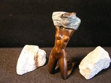 Stilvoller Frauen Akt Bronzefigur Signiert J. Patoue  Stripperin erotisch nackt