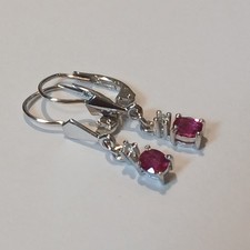 Paar Ohrringe Pendel Weißgold