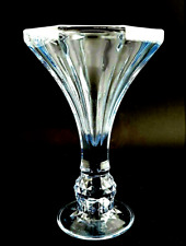 Blaue Glas-Vase mit achtkantigen Rand Nodus über dem Aufstand