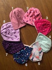 Beanie Kinder Mütze Mädchen handmade Pferd Schmetterling Sterne Einhorn