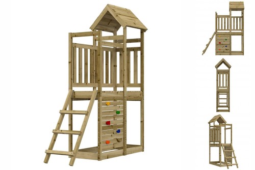 Spielturm braun massives - spielturm,