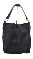 Maurizio Taiuti Tasche schwarz Schulter Kalb Ponyhaar Echtleder Shopper Beuteltasche