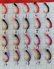 10 handgebundene Nymphen (Gold). Gr. 12, 14, 16. Renken, Felchen, Hegene, Haken