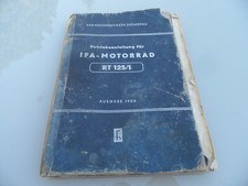 originale DDR Betriebsanleitung IFA Motorrad MZ RT 125/1 1954