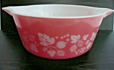 3 seltene Vintage Pyrex Rosa Stachelbeere Ofen Auflaufformen 2,5 und 1 Quart Kapazität