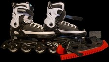 2 in 1 | Inliner / Skates & Schlittschuhe | Größe  39 - 43 (verstellbar)