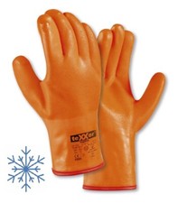 PVC Winterhandschuhe gefüttert Arbeitshandschuhe Gummihandschuhe warm orange