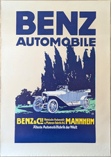 Poster Plakat - Mercedes-Benz - Werbung Vintage Reprint Rarität Original 1980er