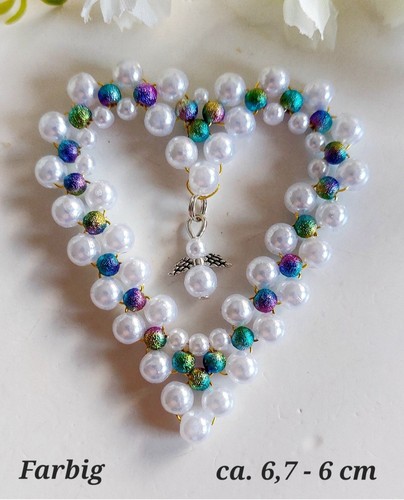 Herz mit perlen und - ,
