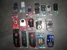 Konvolut Grafikkarten defekt 15 Stück + 2 Lüfter; Ersatzteilträger