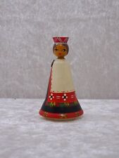 Holz Design Figur Frau Russland Sowjetunion Handmade Vintage Volkskunst - 8,5 cm
