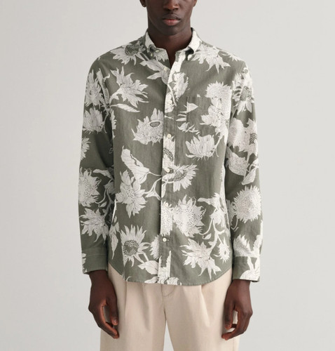 Gant herren hemd - grün, floral