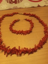 Korallen Schmuck  Kette und