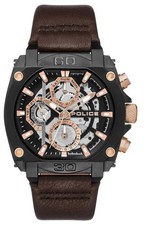 Police PL15472JSB.02 Norwood Herrenuhr Armbanduhr Wasserdich 45 mm braun
