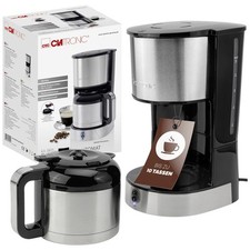 Clatronic KA 3805 Edelstahl-schwarz Kaffeemaschine Edelstahl  Fassungsvermöge...