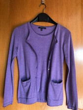 GANT TWIN-SET Pullover + Jacke S Fliederfarben Baumwolle + Cashmere Edel Fein