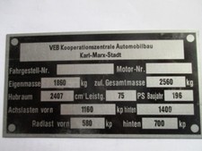 Typenschild s95 s85 Schild DDR