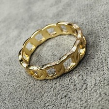 Ring vergoldet Kettenglieder Design Größe 56 Damen Schmuck Geschenk