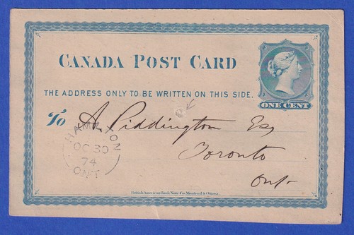 Kanada 1874 postkarte o - kanada,