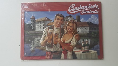 Budweiser budvar blechschild - budweiser,