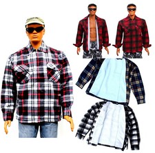 Herren Thermohemd gefüttert Holzfäller Hemd Jacke Fellhemd Innenfutter Kunstfell