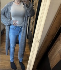 Cardigan Grobstrick XXL Grau Damen