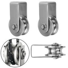 2 Stück Edelstahl Umlenkrolle