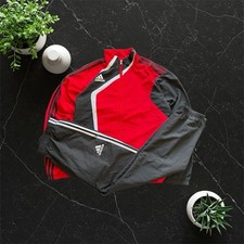 Adidas Trainingsanzug Vintage S – Rot Schwarz Weiß – Oldschool Retro Track Suit