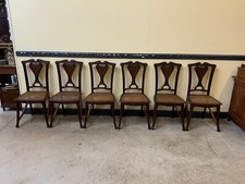 6 antike Nußbaum Jugendstil