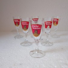 6x Schierker Feuerstein Likörgläser 2cl bö Markierung Glas auf Stiel, gebraucht