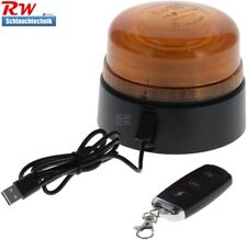 Akku Rundumleuchte orange 19W LED mit Fernbedienung, Magnet, 114x104mm, USB