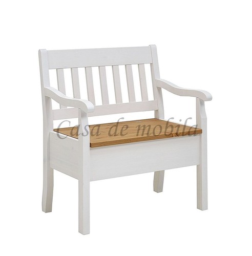 Sitzbank mit lehne 83cm - , weiß