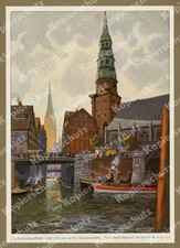 H.R. Schulze Hamburg Katharinenkirche Zollhaus Jungfernbrücke Fleet Pinasse 1912