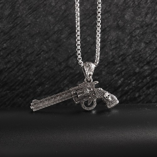 Halskette mit revolver - halskette,