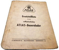 Ersatzteilliste Atlas für den vollhydraulischen Atlas Bauernlader  November 1961