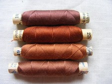 Nähgarn Nähseide Garn Konvolut 4 Rolle Set braun rehbraun Gütermann Amann rötlic