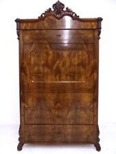 LOUIS PHILIPPE GESCHIRR - WÄSCHE SCHRANK UM 1870 - 1880 / NUSSBAUM FURNIER