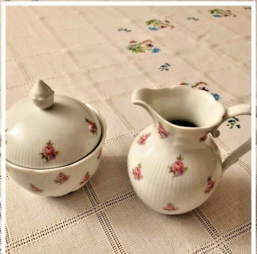 Zuckerdose und milchkännchen - zuckerdose,