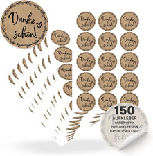 150 Dankeschön Aufkleber rund