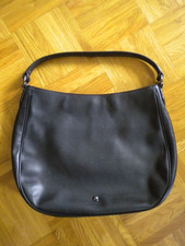 Navyboot Handtasche, schwarzes Glattleder, Schultertasche