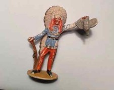 Aus Sammlung - Figur Merten Indianer Nr. 281 mit Gewehr + Beute