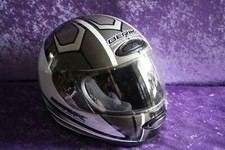 BERIK ,,vision of the future" Motorrad Helm (M), silber-grau-schwarz 